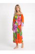 Hand Painted Rayon Off Shoulder Dress Hand Painted Rayon Off Shoulder Dress